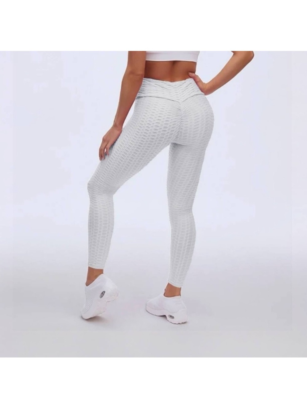 Hot Kiss Fashion Nova white honeycomb booty scrunch legging size medium
